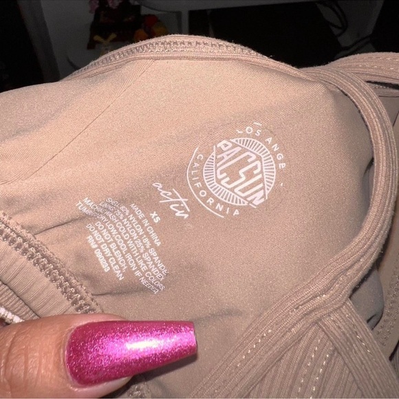 PacSun Ribbed Button-Front Halter Top - Tan - Picture 3 of 3